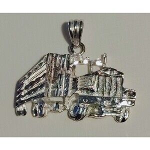 Vintage 925 Sterling Silver Long Haul Transfer Truck Pendant